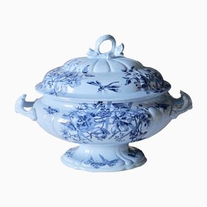 Soupière Bleue Antique de Creil & Montereau Sou, 1880s