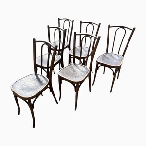 Antike französische Bistro Stühle von Michael Thonet, 6er Set