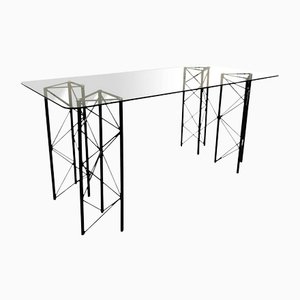 Metal and Glass Desk, Italy, 1970s