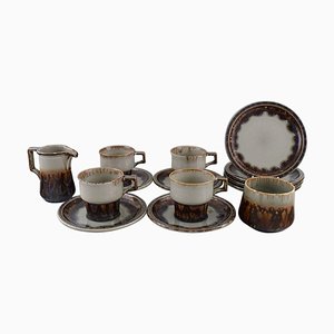 Glazed Stoneware Coffee Service Mexico by Bing & Grøndahl, Set of 16