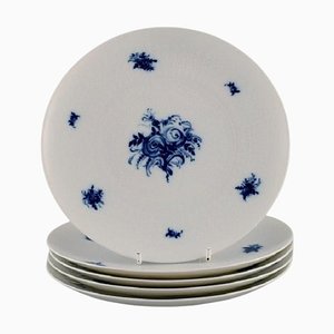 Assiettes Fleur Bleue en Porcelaine par Bjørn Wiinblad pour Rosenthal, 1960s, Set de 5