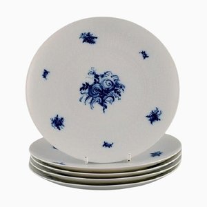 Blue Flower Porcelain Plates by Bjørn Wiinblad for Rosenthal, 1960s, Set of 5