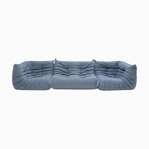 Togo Modular Sofa in Baby Blue Bouclé by Michel Ducaroy for Ligne Roset, Set of 3