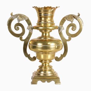 Massive vergoldete Vase aus Messing