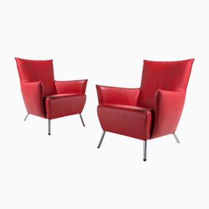 Leather Lounge Chairs Cheo by Gerard Van Den Berg for Label, Set of 2