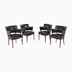 Scandinavian Modern Club Chairs, Sweden, 1950s, Set of 4