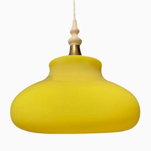 Vintage Yellow Glass Hanging Lamp