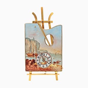 Gilt Bronze and Painted Porcelain Clock