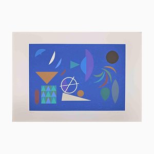 Otto Hofman, Blue Composition, Original Screen Print, 1989