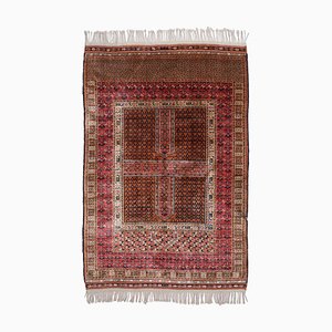 Vintage Geometric Silk Turkmen Carpet