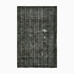 Black Overdyed Wool Rug