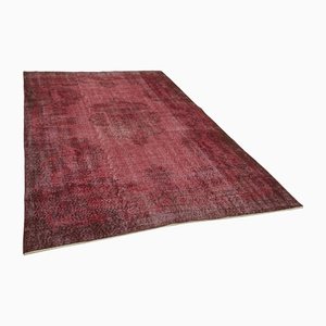 Red Overdyed Wool Rug