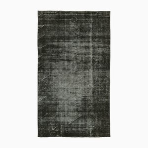 Black Overdyed Wool Rug