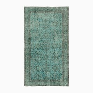 Turquoise Overdyed Wool Rug