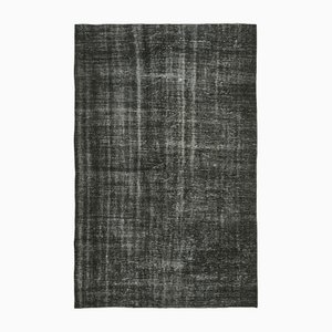 Black Overdyed Wool Rug