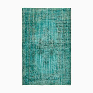 Vintage Turquoise Overdyed Rug