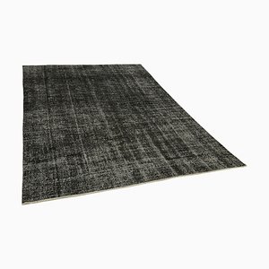 Vintage Black Overdyed Rug