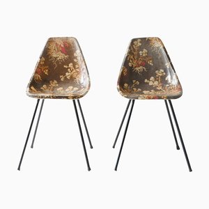 Fibreglass Side Chairs by Rene Jean Caillette, France, 1950s, Set of 2