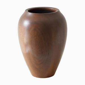Turned Walnut Vase, England, Late 1920s
