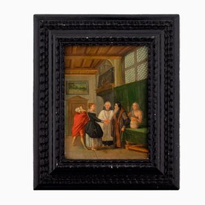 Escuela holandesa, The Wedding Arranger, década de 1800, óleo sobre estaño, enmarcado