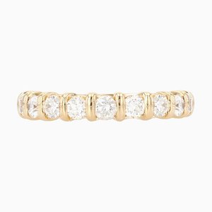 18 Karat Moderner Diamant Gelbgold Ehering