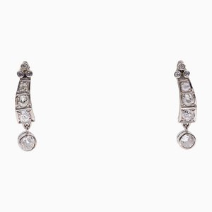 1ct Platinum Earrings with Diamonds, 1960s