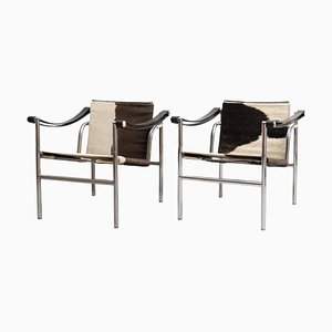 LC1 Chairs by Le Corbusier & Charlotte Perriand for Cassina, Set of 2