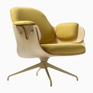 Jaime Hayon, Contemporary, Ash, Yellow Upholstery Low Lounger Armchair