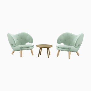 Table et Chaises Pelican par Finn Juhl pour Design M, Set de 3