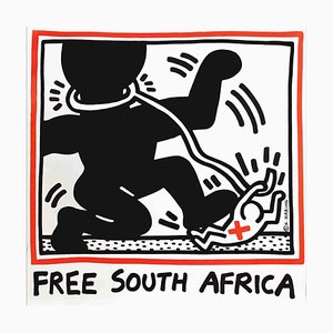 Keith Haring, Free South Africa, 1985, Original Offset Lithograph Poster