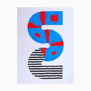 Kumi Sugai, S (Rot und Blau), 1990, Lithographie