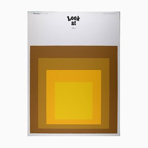 Póster de la exposición de serigrafía grande de Josef Albers, Look at Albers, 1969