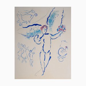 Marc Chagall, Esquisse pour l'Ange de Mozart, 1965, Lithograph