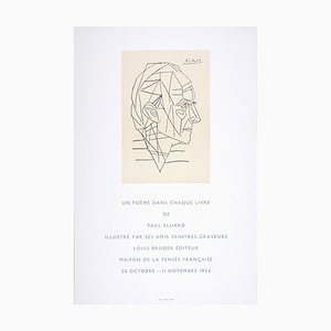 After Pablo Picasso, A Poem in Each Book par Paul Eluard, 1956, Lithographie Poster sur Papier Vélin