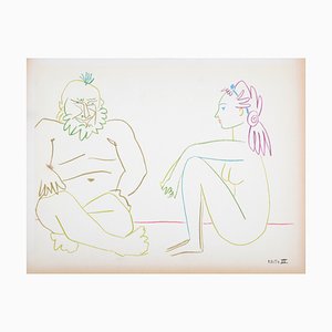 After Pablo Picasso, Clown & Nude Woman, 1954, Lithograph