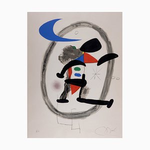 Joan Miro , Arlequin Circonscrit, 1973 , Lithographie Originale