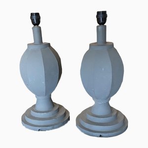 Basi per lampade decorative in metallo grigio, set di 2