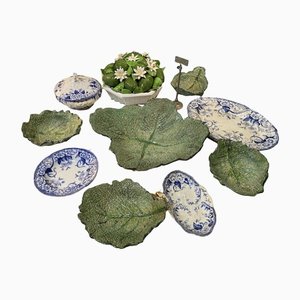 Ceramic Cabbage Service, Set of 2
