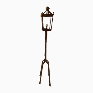 Lámpara de pie de cuerda de Audoux Minet, años 40