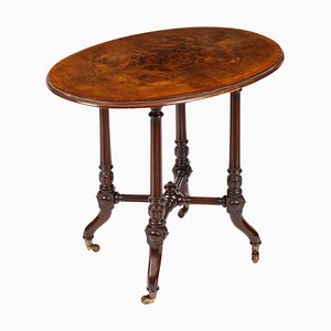 Antique Victorian Burr Walnut and Inlaid Occasional Table, 1800s