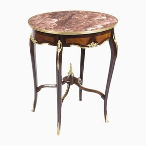 Tavolino Louis Revival Rouge vintage con ripiano in marmo, inizio XX secolo