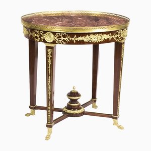 Vintage Empire Revival Occasional Table with Marble Top, 1900s