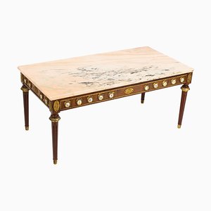 Mid-Century Ormolu Mounted Coffee Table with Marble Top by H & L Epstein