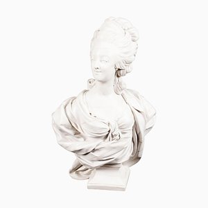 Buste de Marie-Antoinette en Marbre Composite Sculpté, Fin du 20ème Siècle