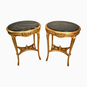 Tables d'Appoint Louis Revival Gil2od Vintage en Marbre, 1900s, Set de 2