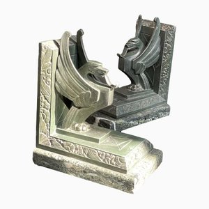 Art Deco Griffin Bookends from Limousin, 1930s, Set of 2