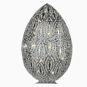 Egg Arabesque 155 Tischlampe aus Stahl & Kristallglas von Vgnewtrend