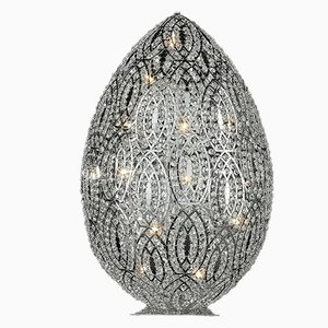 Lámpara de mesa Egg Arabesque 155 de acero y cristal de Vgnewtrend