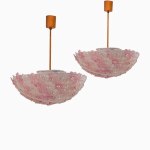 Italian Ceiling Lights by Archimede Seguso, 1950s, Set of 2