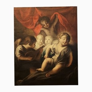 Simone Brentana, Allegory with Children, 1600s, Öl auf Leinwand, Gerahmt